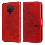 For Nokia G10 / G20 / 6.3 7-petal Flowers Embossing Pattern Horizontal Flip PU Leather Case with Holder & Card Slots & Wallet & Photo Frame(Red)