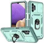 For Samsung Galaxy A32 5G Sliding Camera Cover Design TPU + PC Protective Case with 360 Degree Rotating Holder & Card Slot(Grey Green+Grey Green)