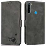 For Xiaomi Redmi Note 8T Embossed Cat Butterflies Pattern Horizontal Flip Leather Case with Card Slot & Holder & Wallet(Grey)
