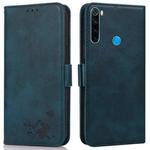 For Xiaomi Redmi Note 8T Embossed Cat Butterflies Pattern Horizontal Flip Leather Case with Card Slot & Holder & Wallet(Blue)