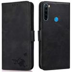 For Xiaomi Redmi Note 8T Embossed Cat Butterflies Pattern Horizontal Flip Leather Case with Card Slot & Holder & Wallet(Black)