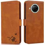 For Xiaomi Redmi Note 9 Pro 5G Embossed Cat Butterflies Pattern Horizontal Flip Leather Case with Card Slot & Holder & Wallet(Orange)