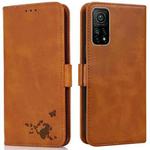 For Xiaomi Mi 10T 5G / 10T Pro 5G Embossed Cat Butterflies Pattern Horizontal Flip Leather Case with Card Slot & Holder & Wallet(Orange)