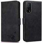 For Xiaomi Mi 10T 5G / 10T Pro 5G Embossed Cat Butterflies Pattern Horizontal Flip Leather Case with Card Slot & Holder & Wallet(Black)