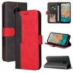 For Nokia C10 / C20 Business Stitching-Color Horizontal Flip PU Leather Case with Holder & Card Slots & Photo Frame(Red)