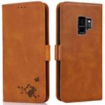 For Samsung Galaxy S9 Embossed Cat Butterflies Pattern Horizontal Flip Leather Case with Card Slot & Holder & Wallet(Orange)