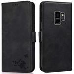 For Samsung Galaxy S9 Embossed Cat Butterflies Pattern Horizontal Flip Leather Case with Card Slot & Holder & Wallet(Black)