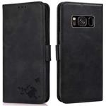 For Samsung Galaxy S8 Embossed Cat Butterflies Pattern Horizontal Flip Leather Case with Card Slot & Holder & Wallet(Black)