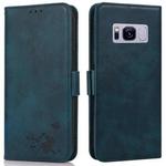 For Samsung Galaxy S8+ Embossed Cat Butterflies Pattern Horizontal Flip Leather Case with Card Slot & Holder & Wallet(Blue)