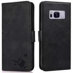 For Samsung Galaxy S8+ Embossed Cat Butterflies Pattern Horizontal Flip Leather Case with Card Slot & Holder & Wallet(Black)