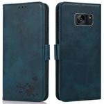 For Samsung Galaxy S7 Embossed Cat Butterflies Pattern Horizontal Flip Leather Case with Card Slot & Holder & Wallet(Blue)