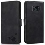 For Samsung Galaxy S7 Embossed Cat Butterflies Pattern Horizontal Flip Leather Case with Card Slot & Holder & Wallet(Black)