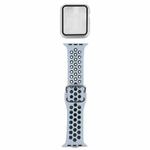 Silicone Watch Band + Protective Case with Screen Protector Set For Apple Watch Series 3 & 2 & 1 42mm(Grey Black)