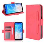 For Doogee N40 Pro Skin Feel Calf Pattern Horizontal Flip Leather Case with Holder & Card Slots & Photo Frame(Red)