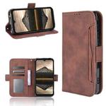 For Doogee S86 / S86 Pro Skin Feel Calf Pattern Horizontal Flip Leather Case with Holder & Card Slots & Photo Frame(Brown)