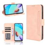 For Xiaomi Redmi 10 Skin Feel Calf Pattern Horizontal Flip Leather Case with Holder & Card Slots & Photo Frame(Pink)