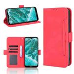 For Nokia C30 Skin Feel Calf Pattern Horizontal Flip Leather Case with Holder & Card Slots & Photo Frame(Red)