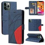 For iPhone 13 Pro Max Dual-color Splicing Horizontal Flip PU Leather Case with Holder & Card Slots & Wallet (Blue)
