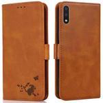 For Samsung Galaxy A01 Embossed Cat Butterflies Pattern Horizontal Flip Leather Case with Card Slot & Holder & Wallet(Orange)