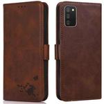 For Samsung Galaxy A02s / M02s Embossed Cat Butterflies Pattern Horizontal Flip Leather Case with Card Slot & Holder & Wallet(Brown)