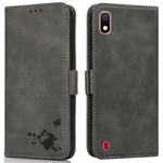 For Samsung Galaxy A10 / M10 Embossed Cat Butterflies Pattern Horizontal Flip Leather Case with Card Slot & Holder & Wallet(Grey)