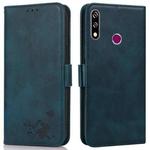 For Samsung Galaxy A20s Embossed Cat Butterflies Pattern Horizontal Flip Leather Case with Card Slot & Holder & Wallet(Blue)