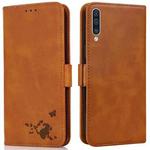 For Samsung Galaxy A30s EU Version Embossed Cat Butterflies Pattern Horizontal Flip Leather Case with Card Slot & Holder & Wallet(Orange)
