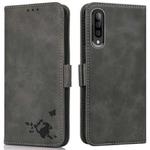 For Samsung Galaxy A70 / A70s Embossed Cat Butterflies Pattern Horizontal Flip Leather Case with Card Slot & Holder & Wallet(Grey)