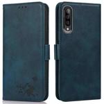 For Samsung Galaxy A70 / A70s Embossed Cat Butterflies Pattern Horizontal Flip Leather Case with Card Slot & Holder & Wallet(Blue)