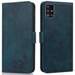 For Samsung Galaxy A71 5G / A Quantum Embossed Cat Butterflies Pattern Horizontal Flip Leather Case with Card Slot & Holder & Wallet(Blue)