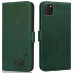 For Samsung Galaxy Note10 Lite / A81 Embossed Cat Butterflies Pattern Horizontal Flip Leather Case with Card Slot & Holder & Wallet(Green)