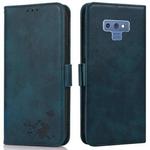 For Samsung Galaxy Note9 Embossed Cat Butterflies Pattern Horizontal Flip Leather Case with Card Slot & Holder & Wallet(Blue)