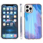 For iPhone 13 Pro IMD Process Rendering Watercolor Aurora Pattern TPU + PC Shockproof Case (Blue)