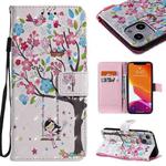 For iPhone 13 3D Painted Pattern Horizontal Flip Leather Case with Holder & Card Slots & Wallet(Girl Under The Tree)