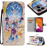 For iPhone 13 Pro 3D Painted Pattern Horizontal Flip Leather Case with Holder & Card Slots & Wallet (Wind Chimes)