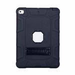 C5 Four Corners Shockproof Silicone + PC Protective Case with Holder For iPad 9.7 2018 / 2017(Black)
