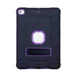 C5 Four Corners Shockproof Silicone + PC Protective Case with Holder For iPad 9.7 2018 / 2017(Black + Purple)