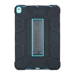 C5 Four Corners Shockproof Silicone + PC Protective Case with Holder For iPad Air 3 10.5 2019 / iPad Pro 10.5(Black + Blue)