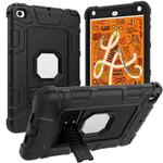 C5 Four Corners Shockproof Silicone + PC Protective Case with Holder For iPad mini 5 / 4(Black)