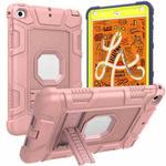 C5 Four Corners Shockproof Silicone + PC Protective Case with Holder For iPad mini 5 / 4(Rose Gold)