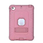 C5 Four Corners Shockproof Silicone + PC Protective Case with Holder For iPad mini 3 / 2 / 1(Rose Gold)