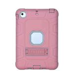 C5 Four Corners Shockproof Silicone + PC Protective Case with Holder For iPad mini 3 / 2 / 1(Rose Gold + Grey)