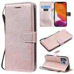 For iPhone 13 Pro Pure Color Horizontal Flip Leather Case with Holder & Card Slots & Wallet & Lanyard (Rose Gold)