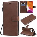 For iPhone 13 Pro Max Pure Color Horizontal Flip Leather Case with Holder & Card Slots & Wallet & Lanyard (Brown)