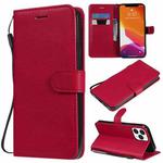 For iPhone 13 Pro Max Pure Color Horizontal Flip Leather Case with Holder & Card Slots & Wallet & Lanyard (Red)