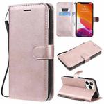 For iPhone 13 Pro Max Pure Color Horizontal Flip Leather Case with Holder & Card Slots & Wallet & Lanyard (Rose Gold)