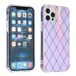 For iPhone 13 Pro Laser Aurora Rhombic Grid TPU Protective Case (Purple)
