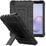 For Samsung Galaxy Tab A 8.4 T307 C5 Four Corners Shockproof Silicone + PC Protective Case with Holder(Black)