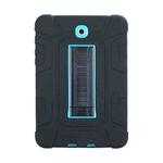For Samsung Galaxy Tab S2 8.0 T710 C5 Four Corners Shockproof Silicone + PC Protective Case with Holder(Black + Blue)