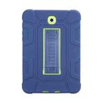 For Samsung Galaxy Tab S2 8.0 T710 C5 Four Corners Shockproof Silicone + PC Protective Case with Holder(Navy Blue + Lemon Yellow)